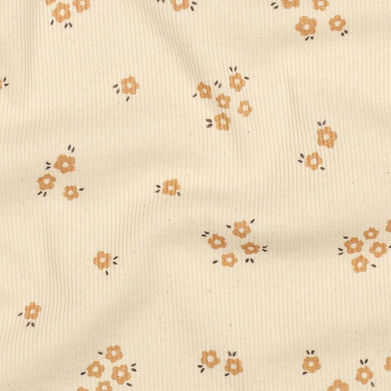 GOTS Ribjersey Losse bloemen | Poppy Fabrics &ndash; creme/reekalf,  image number 2
