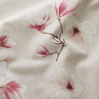 Decostof Half panama Magnolia-bloesem – kaasjeskruid/natuur, 