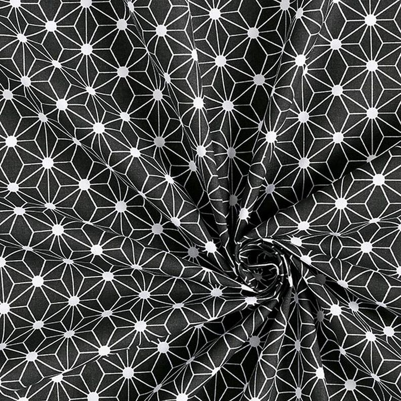 Katoenen stof cretonne Grafische ster – zwart, image number 3