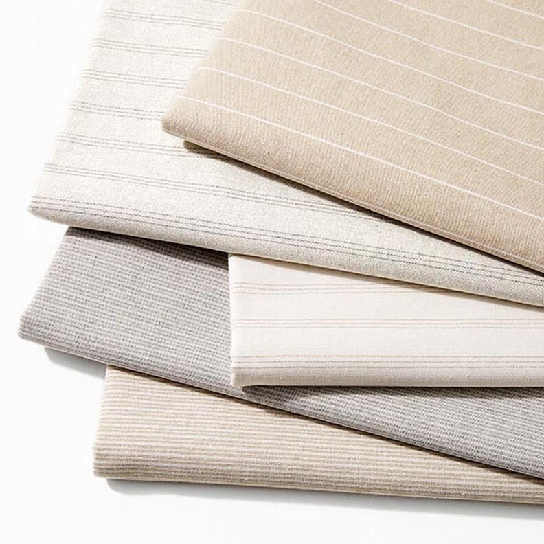 Decostof canvas fijne strepen gerecycled – grijs,  image number 5