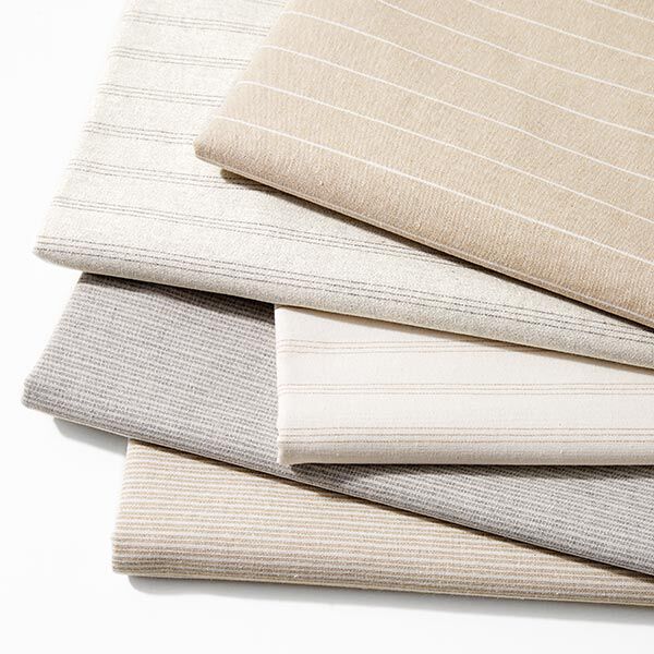 Decostof canvas fijne strepen gerecycled – grijs,  image number 5