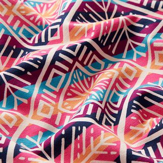 GOTS Sweaterstof PLAINE STITCHES Snowflakes | Hamburger Liebe | Albstoffen – pink, 