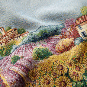 Decopaneel Gobelin bloeiend landschap – karmijnrood/lichtbeige, 