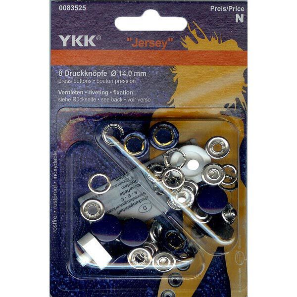 Naaivrije drukknoop Jersey 3 – marineblauw | YKK, image number 1