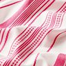 Katoenen stof geborduurde strepen – ecru/pink,  thumbnail number 2