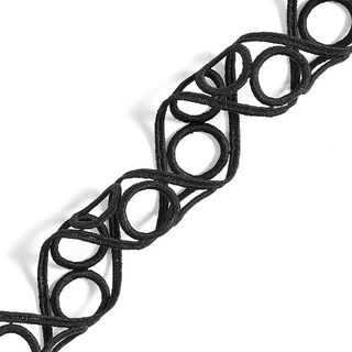 Kanten band Los borduursel [37 mm] – zwart, 