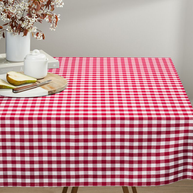 Katoenen stof Vichy ruit 1,7 cm – rood/wit,  image number 7