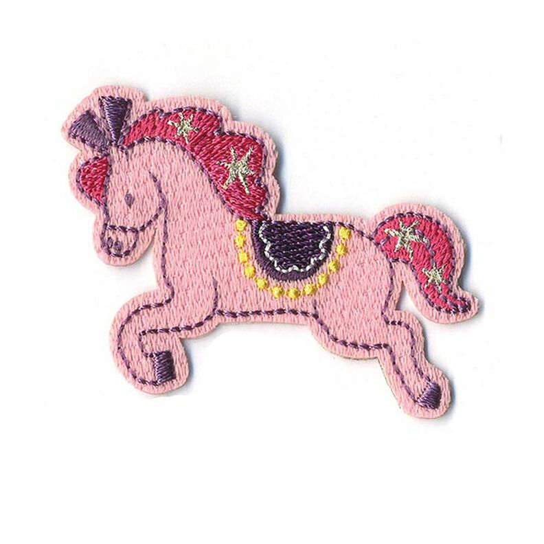 Applicatie pony [ 4,5 x 6 cm ] – roze/pink,  image number 1