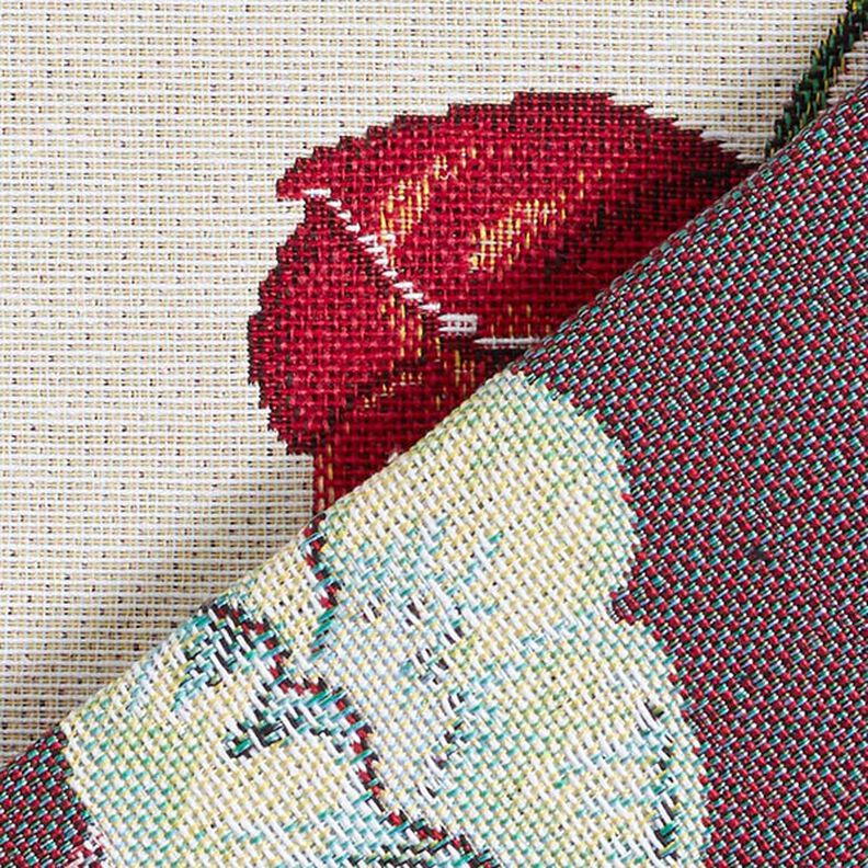Decostof Gobelin Klaprozen – ecru/rood, image number 4