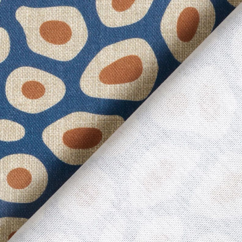 Decostof Half panama abstract luipaardpatroon – blauw/cashew, image number 4