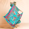 Strandkleding paneel pareo pauwen en bloemen – aquablauw/intens roze,  thumbnail number 6