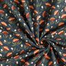 Katoenen stof Popeline delicate bloemen – zwart blauw/terracotta,  thumbnail number 3