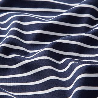 GOTS katoenjersey strip | Albstoffe – marineblauw/wit, 