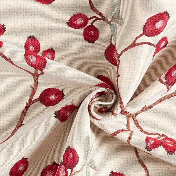 Decostof Gobelin Rozenbottels – lichtbeige/rood, image number 4