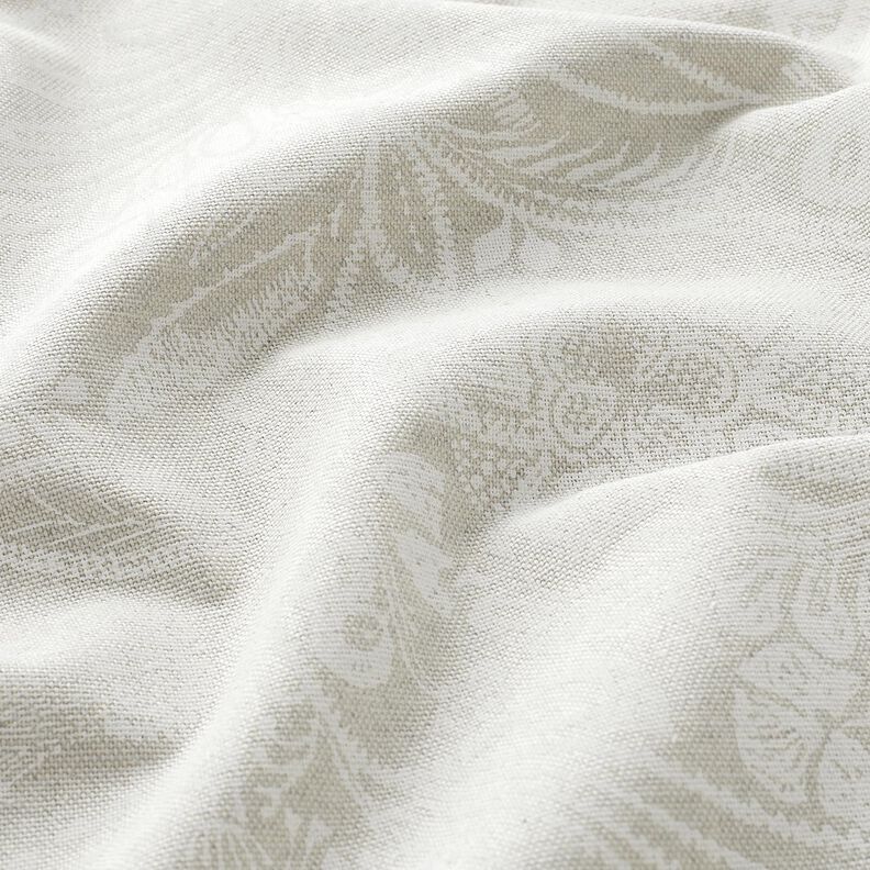 Decostof Half panama Gebloemde paisley – natuur/wit, image number 2