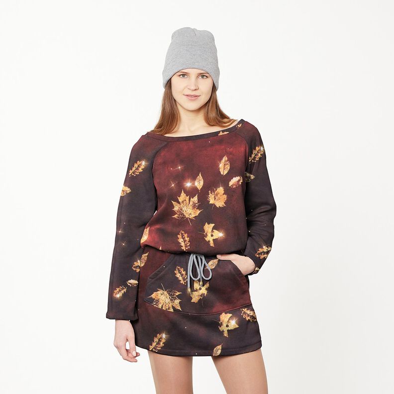 French Terry Gouden herfst | Glitzerpüppi – roodbruin/goud, image number 6