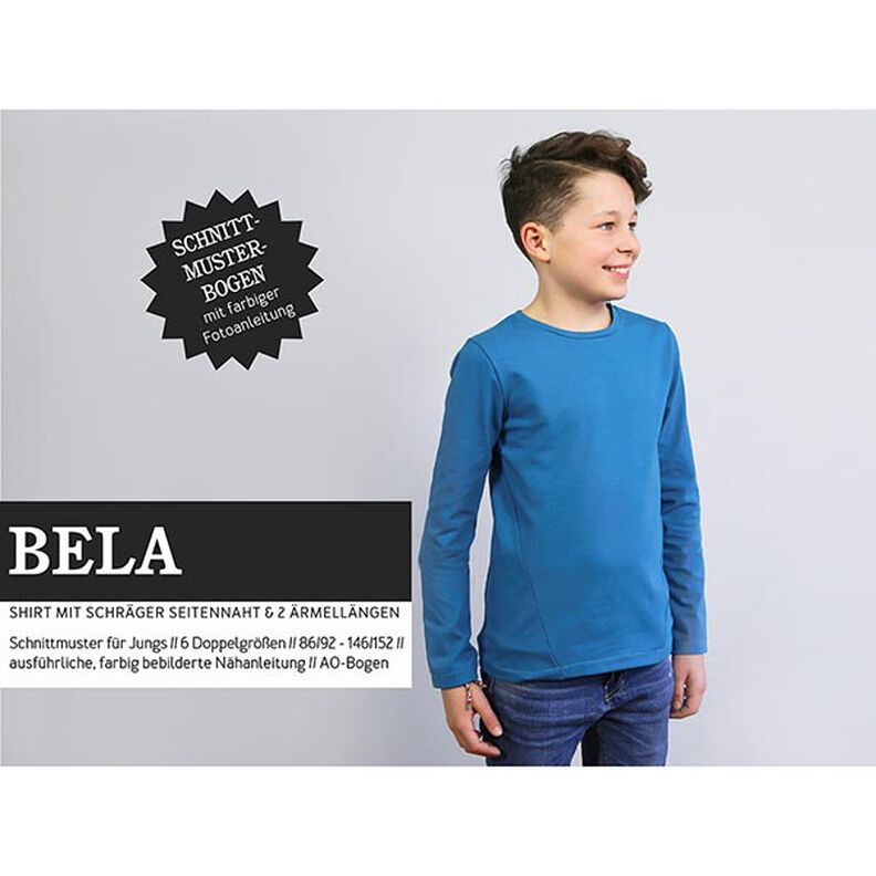 BELA Sportief shirt met schuine zijnaad | Studio Schnittreif | 86-152,  image number 1
