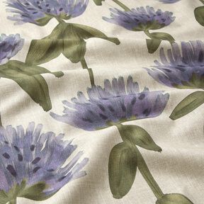 Decostof Half panama bloeiende klaver – blauwgrijs/licht taupe, 