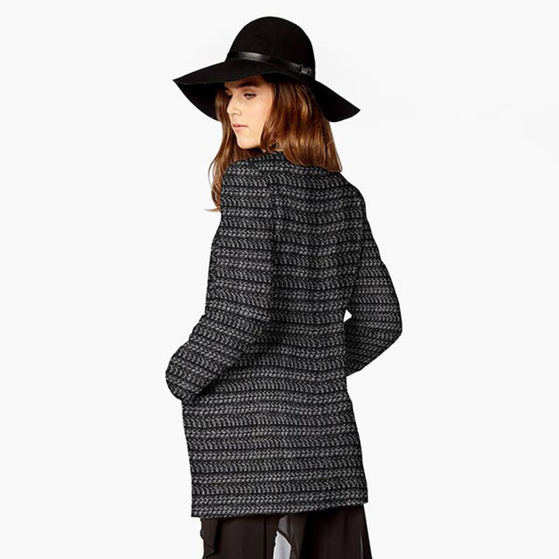 Mantelstof scheerwolmix Lurex melange – anthraciet,  image number 7