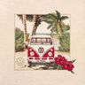 Decostof Gobelinstuk VW Bulli – natuur/rood,  thumbnail number 1