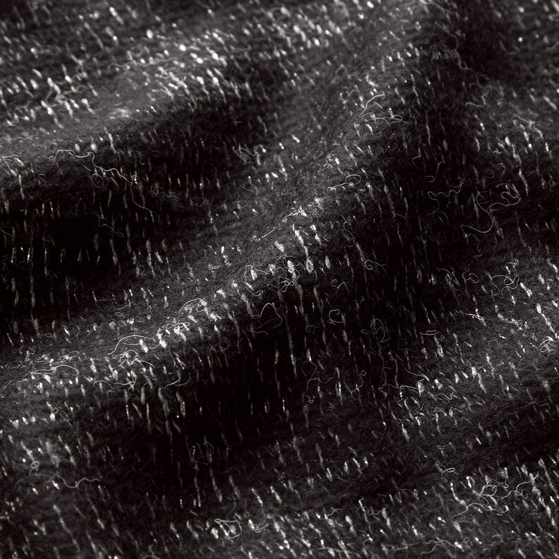 Breistof wolmix glittermelange – zwart/zilver metallic,  image number 2