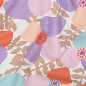 Viscose-linnen-mix Lema Poppies | Nerida Hansen – ecru/eucalyptus, 