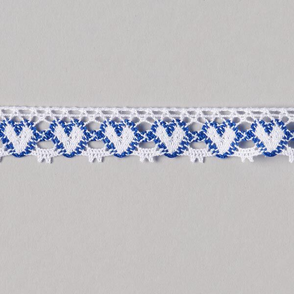 Kloskant harten [17 mm] - wit/koninklijk blauw,  image number 1