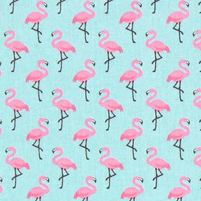 Gecoate katoen flamingo – lichtblauw, 