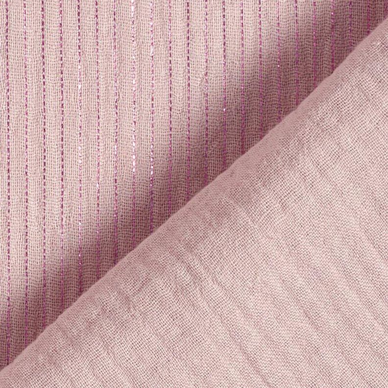Katoen mousseline met glinsterende strepen – roze,  image number 5
