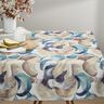 Decostof Half panama abstracte plant – blauw/koper,  thumbnail number 8