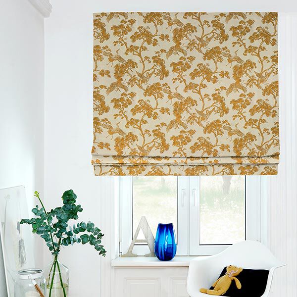 Decostof Canvas Chinese kraanvogel – beige/currygeel,  image number 7