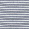 Katoenen stof linnenlook brede strepen – wit/marineblauw,  thumbnail number 1