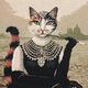 Panel Gobelin Elegante kat – donkerbeige/zwart,  thumbnail number 1