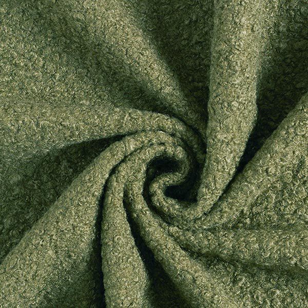 Gewalkte tricot bouclé – olijf,  image number 1