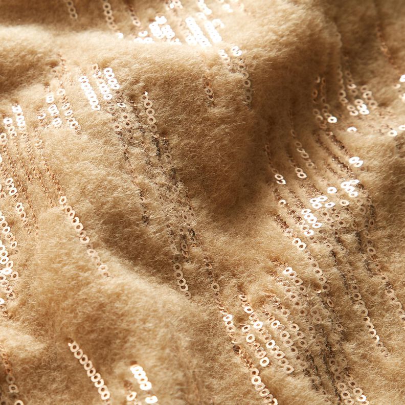 Mantelbreistof paillettenstrepen – beige, image number 2