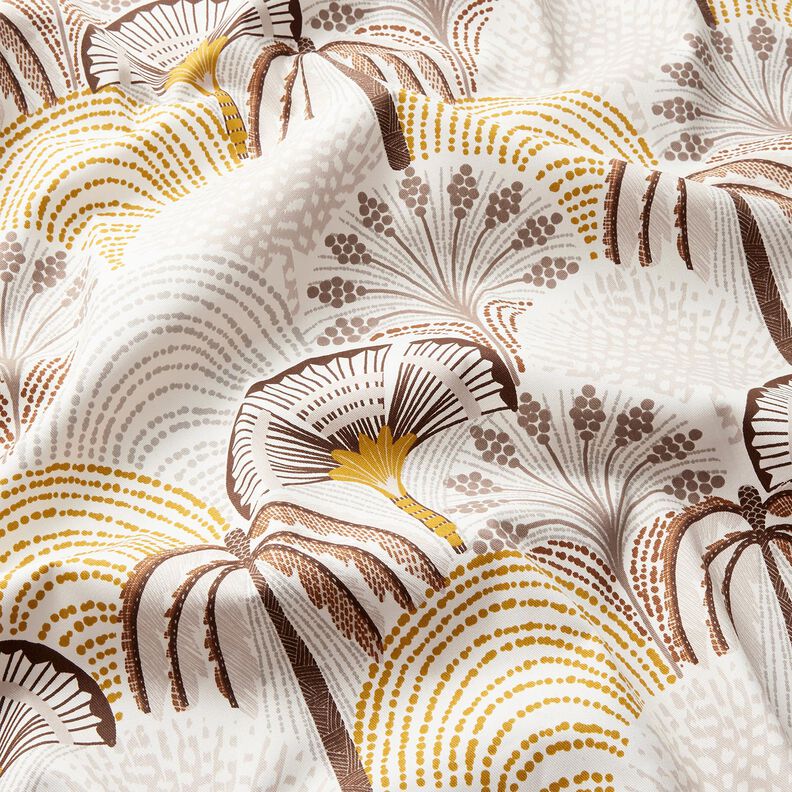 Decostof Katoenkeper abstracte palmventilatoren – currygeel/ivoor,  image number 2