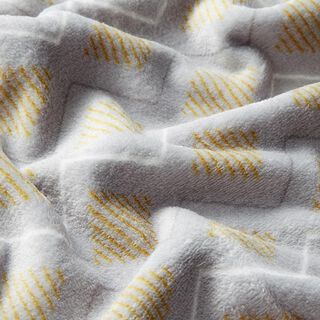 Knuffelzachte fleece ruitenpatroon – lichtgrijs/wit, 