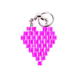 Hanger Brick Stitch Heart [11 mm  x 16 mm] | Rico Design – pink, 