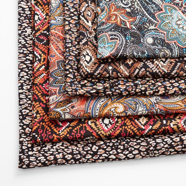 Viscosejersey Ruiten batik-look – zwart/oranje, image number 3