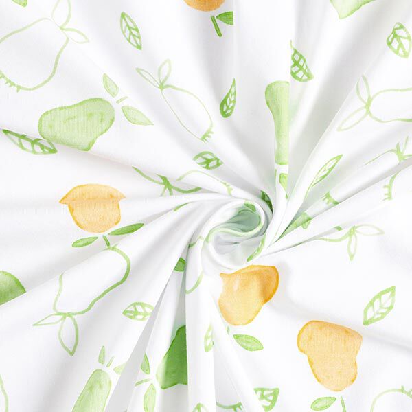 GOTS Katoenjersey Aquarel peren | Tula – wit, image number 3