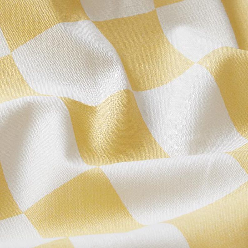 Katoenen stof Cretonne abstracte ruiten – wit/vanillegeel,  image number 2