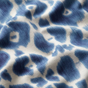 GOTS French Terry Batik luipaardpatroon | TCC x LOOKS by Wolfgang Joop – stralend blauw/creme, 