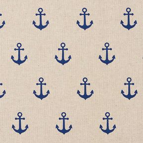 Decostof Half panama Anker – marineblauw/natuur, 