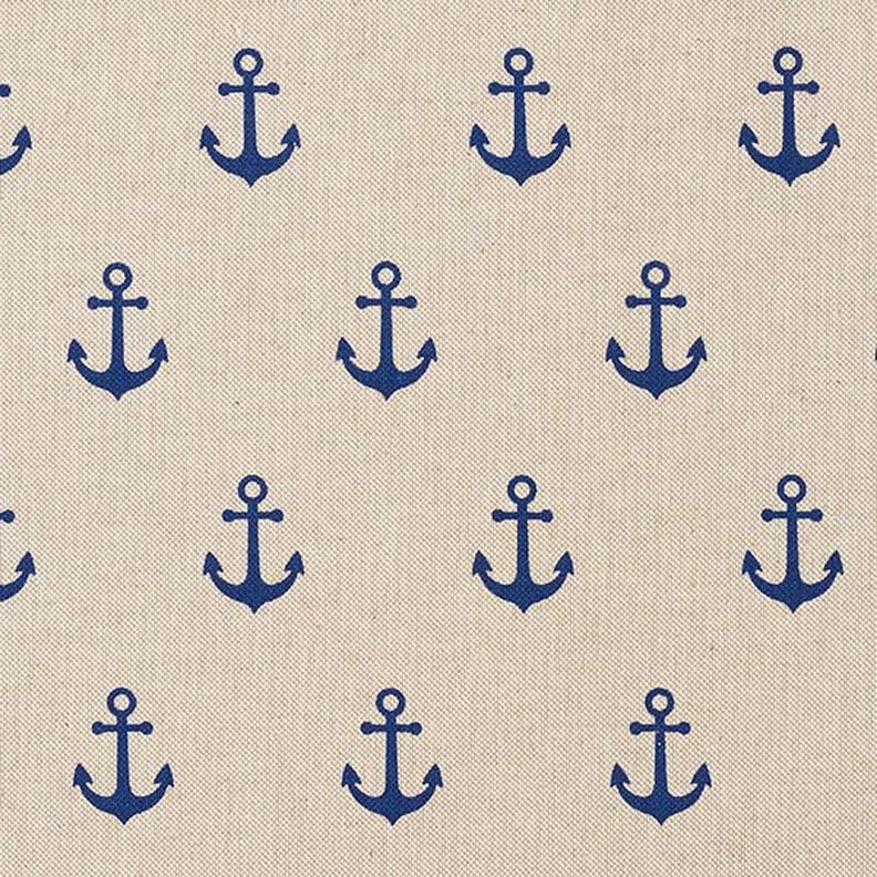 Decostof Half panama Anker – marineblauw/natuur, image number 1