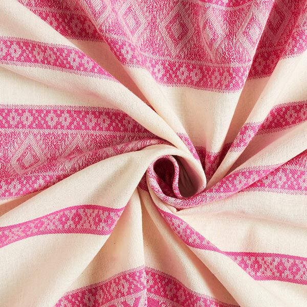 Katoenen stof ruitenpatroon – ecru/pink, image number 3