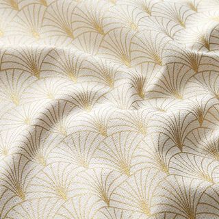 Decostof Half panama Art deco schelpen – natuur, 