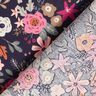 Katoenpopeline bloemenboeketten – zwart blauw/purper,  thumbnail number 4