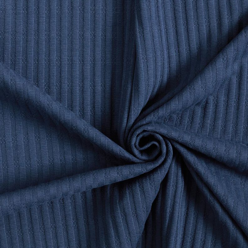 Ribjersey Enkelvoudig breipatroon – nachtblauw,  image number 3