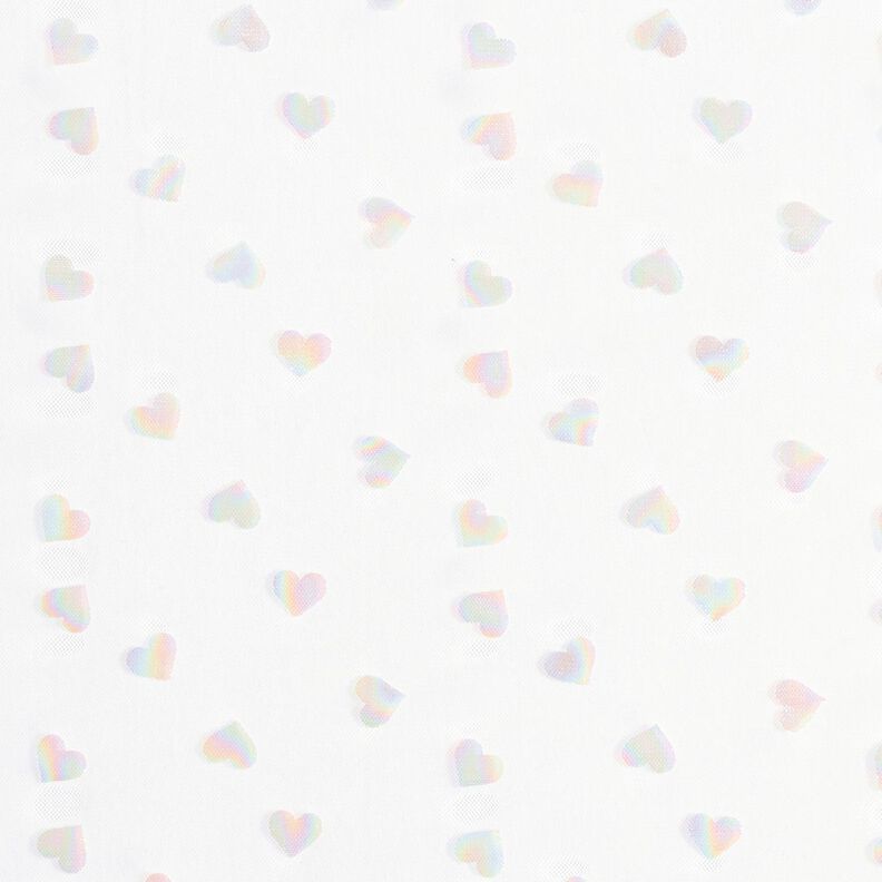 Softmesh folie hartjes – wit,  image number 1