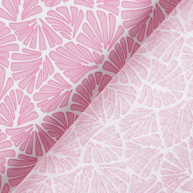 Gecoate katoen abstracte minibladeren – roze/wit,  image number 5